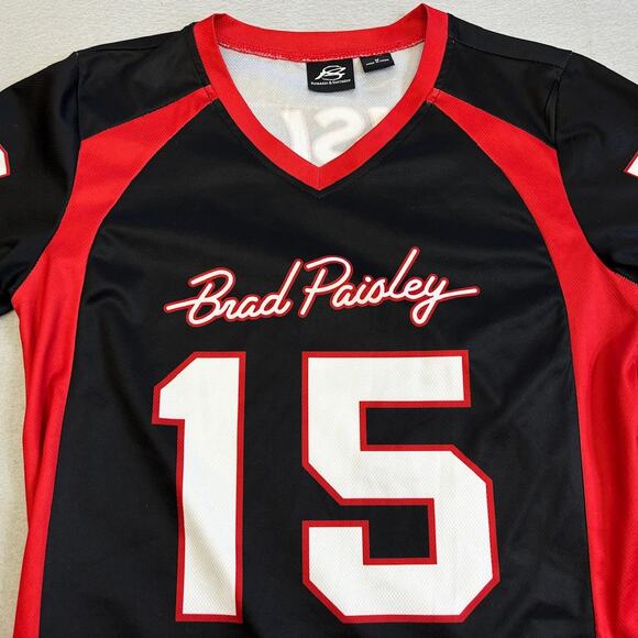 Richards Southern Brad Paisley Jersey Womens Medium Black Red 15 Country Music - Picture 2 of 8